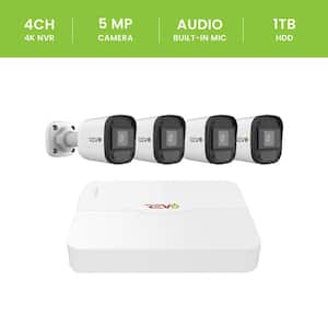 Ultra HD Audio Capable 4-Channel 1TB NVR Surveillance System with 5 MP Indoor/Outdoor 4 Cameras