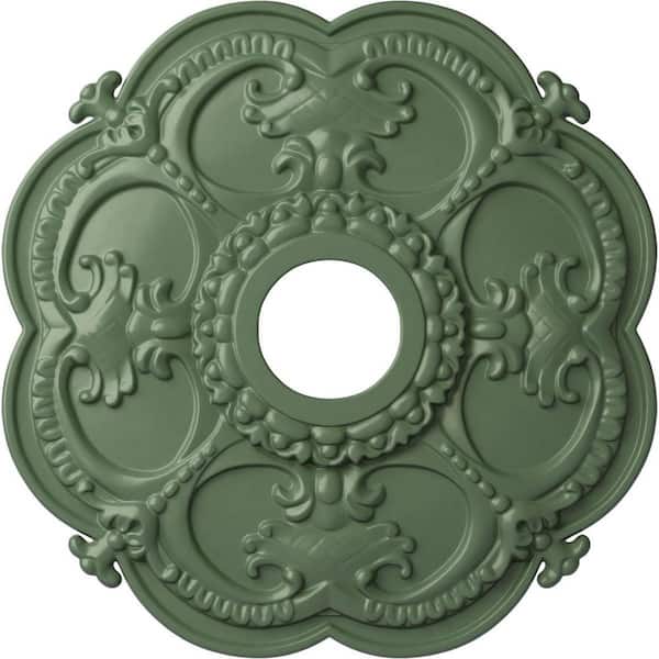 Ekena Millwork 1-1/2" x 18" x 18" Polyurethane Rotherham Ceiling, Hand-Painted Athenian Green
