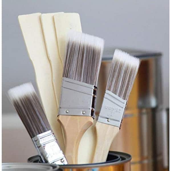 Dyiom Home Wall/Trim Paint Brush Set - Includes 1 ea of 1 Flat, 1-1/2 Angle, 2 Stubby Angle, 2 Flat & 2-1/2 Angle