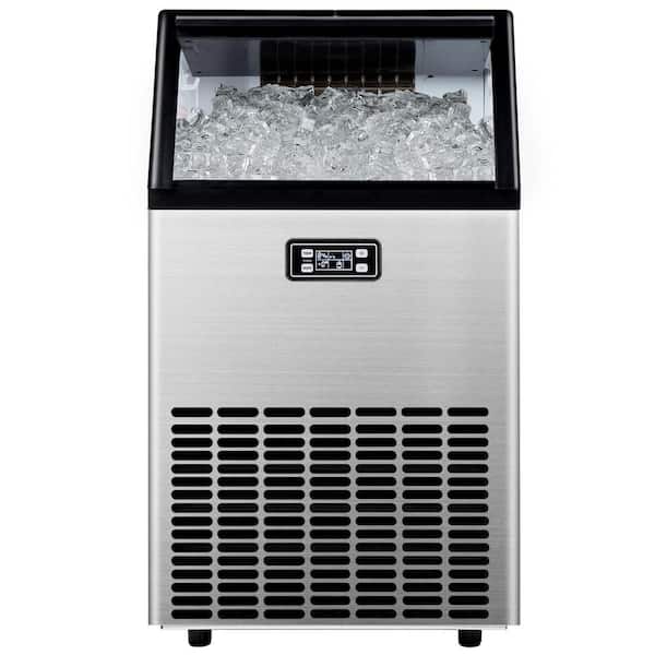 LifePlus Commercial Ice Maker Machine 100Lbs/24H, Stainless Steel Under  Counter ice Machine with Large Storage Bin, 2 Way Water Supply,  Freestanding