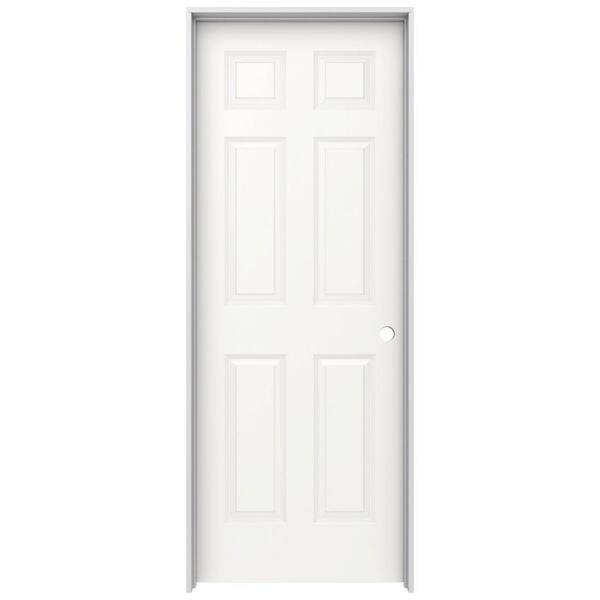 JELD-WEN 32 in. x 80 in. Colonist White Painted Left-Hand Smooth Molded Composite Single Prehung Interior Door