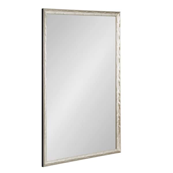 Kate and Laurel Illiona 24.00 in. W x 36.00 in. H Silver Rectangle Transitional Framed Decorative Wall Mirror