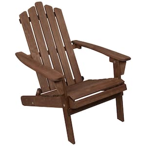 36" Brown Classic Folding Wooden Adirondack Chair