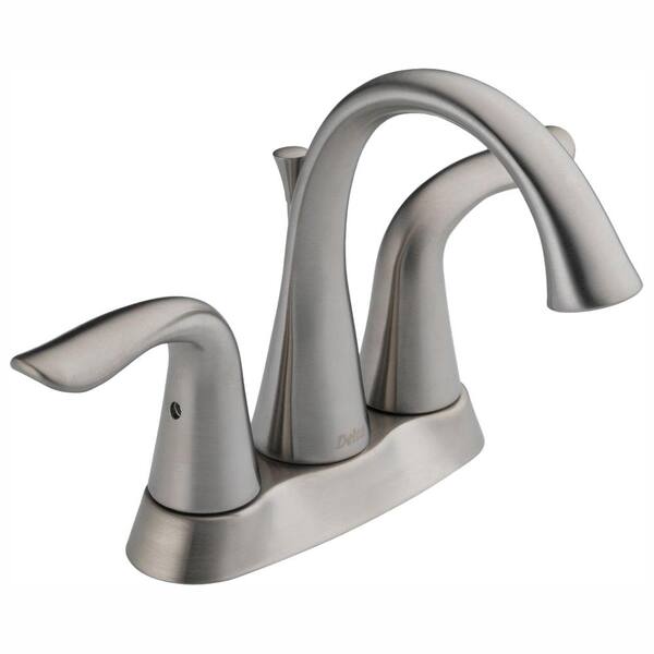 Delta Lahara 4 in. Centerset 2-Handle Bathroom Faucet in Stainless 2538 ...