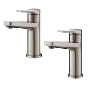 Indy Single Hole Single-Handle Basin Bathroom Faucet in Spot Free Stainless Steel (2-Pack)