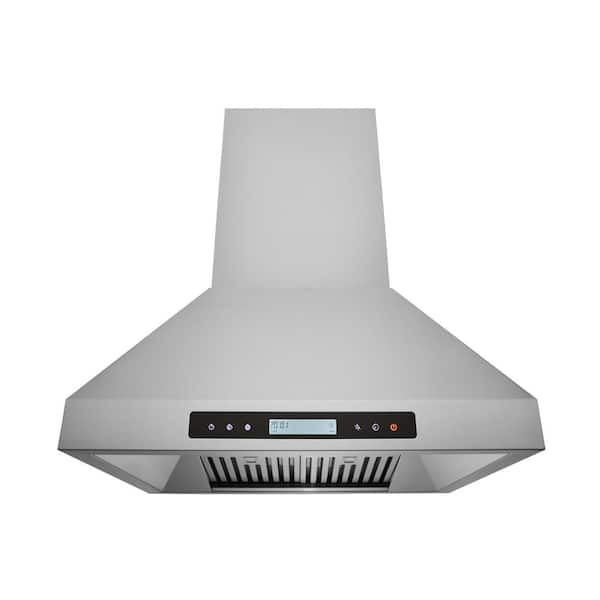 Hauslane 30 inch Island Canopy Range Hood in Stainless Steel, IS-500SS-30