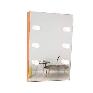 23.4 in. W x 35.4 in. H Rectangular Frameless Wall Bathroom Vanity Mirror in Natural with LED Bulbs