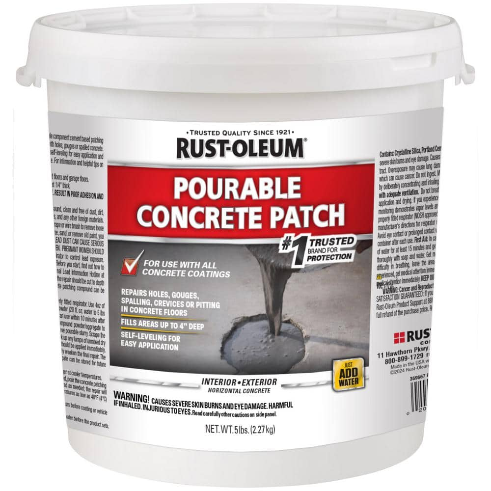 Rust Oleum Lb Pourable Interior Exterior Concrete Patch The Home Depot