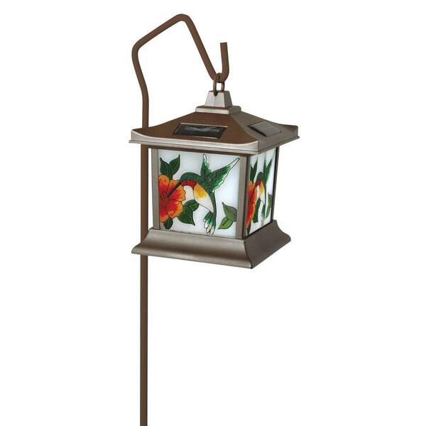 Moonrays Outdoor Stained Glass Solar Powered LED Hummingbird Light-DISCONTINUED