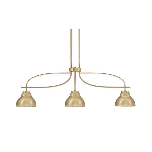 Unbranded Olympia 12.75 3-Light Chandelier New Age Brass New Age Brass Metal Shade