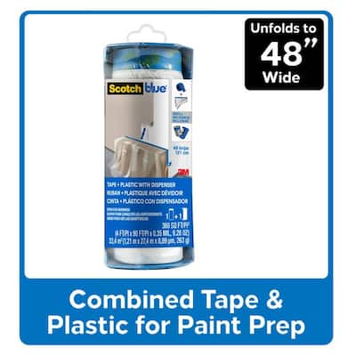 4 ft. x 90 ft. Clear Pre-Taped Painter's Plastic Sheet