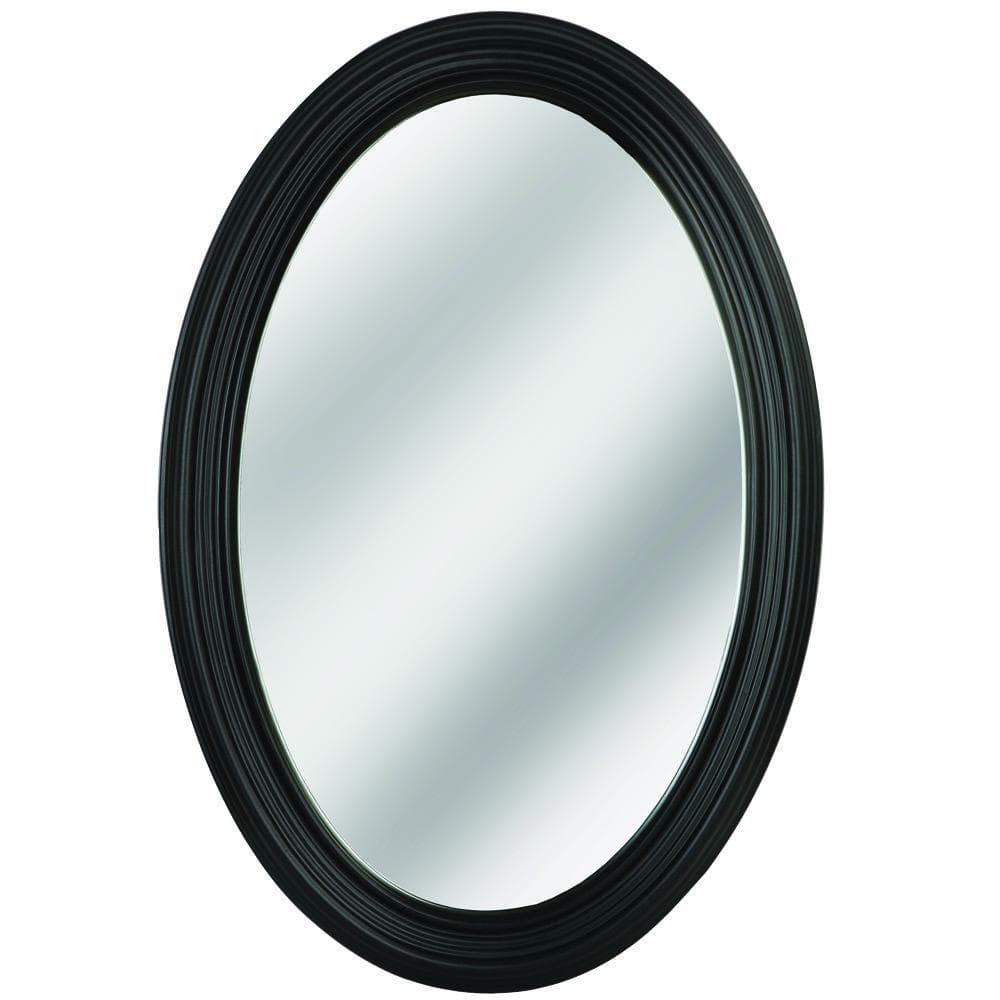 Erias Home Designs Medium Oval Black Classic Mirror (31 in. H x 21 in