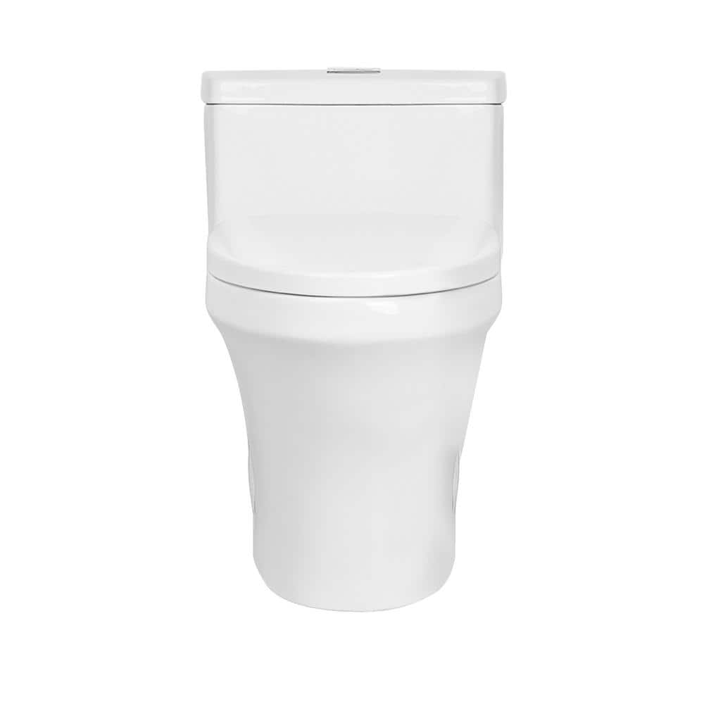 White Elongated One-Piece Dual Flush High Efficiency Toilet