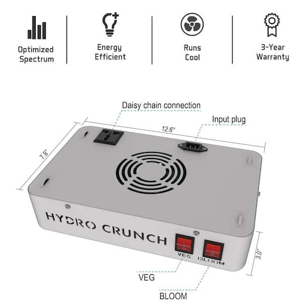 Hydro Crunch 600 Watt Equivalent Veg Bloom Full Spectrum LED Plant