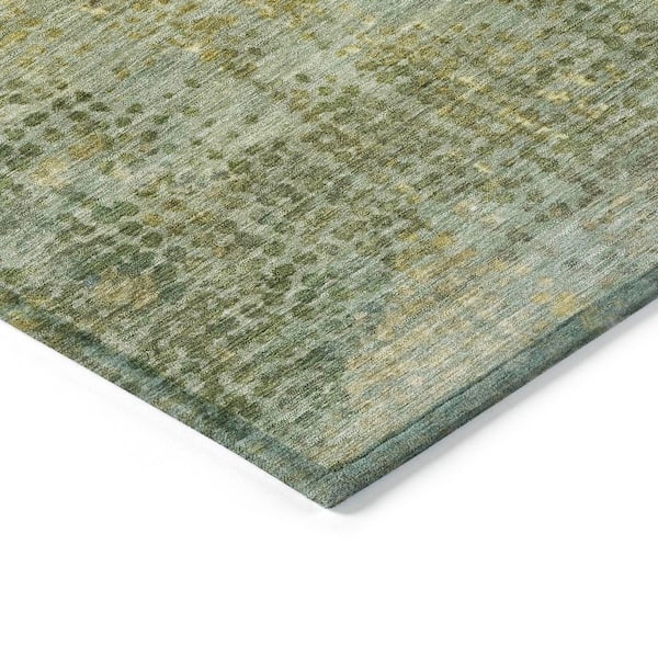 Chantille Machine Washable Indoor/Outdoor Abstract ACN2088 Green 8 ft. x 10 ft. Area Rug