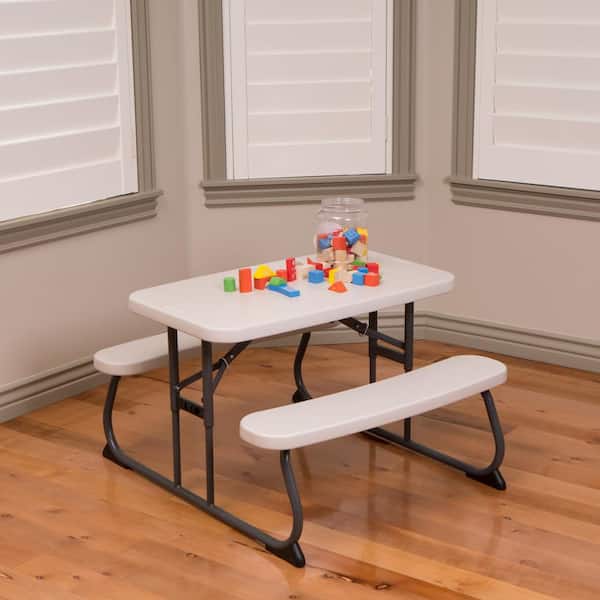 Lifetime Children's 24 in. W Square Almond Folding Table 80425 - The Home  Depot