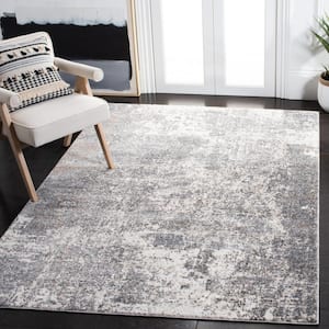 Aston Gray/Ivory Doormat 3 ft. x 5 ft. Distressed Abstract Area Rug