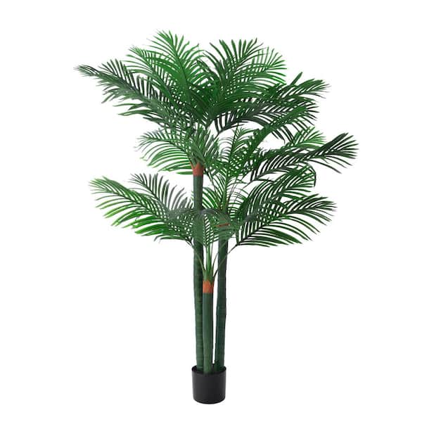 B BALANBO 6.9 ft. Artificial Palm Tree, UV Resistant Faux Tropical Artificial Palm Plants for Indoor/Outdoor