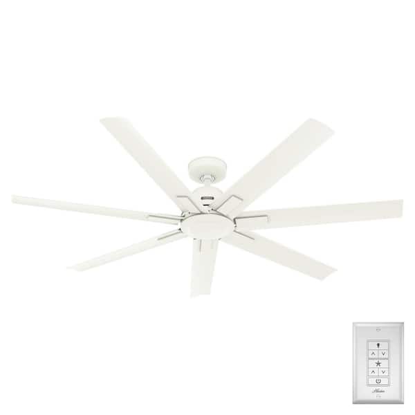 Downtown 60 in. Indoor/Outdoor Matte White Standard Ceiling Fan with Wall Control Included for Covered Patios or Porches