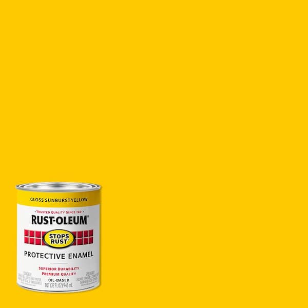 Rust-Oleum Stops Rust 1 qt. Low VOC Protective Enamel Gloss Sunburst Yellow Interior/Exterior Paint (2-Pack)