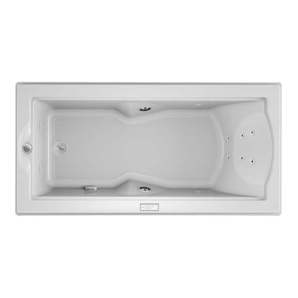 JACUZZI FUZION 71 in. x 35 in. Rectangular Whirlpool Bathtub with Left Drain in White