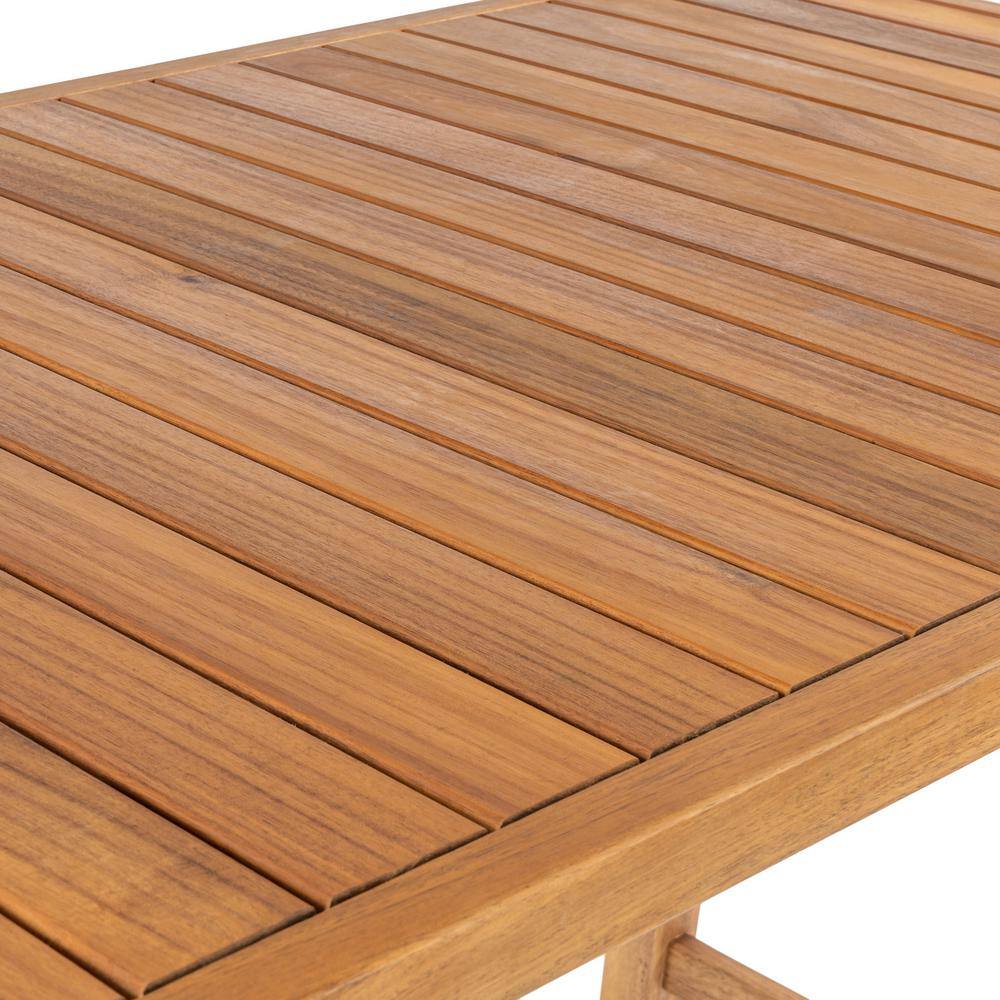 Gray and Teak Brown Acacia Wood 3-Piece Outdoor Bar Set