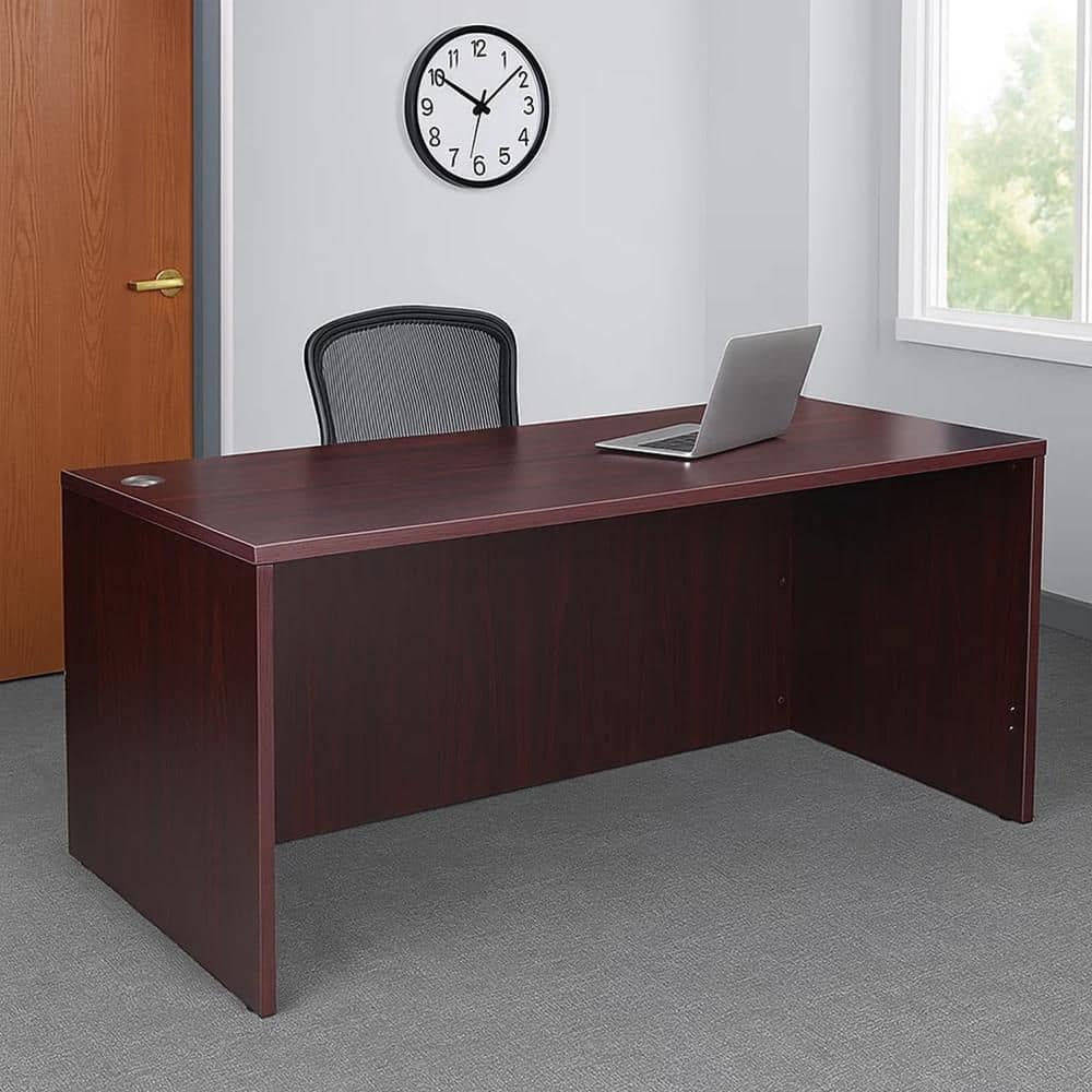 Nea 71 in. Rectangle Mahogany Red Wood Office Reception Desk