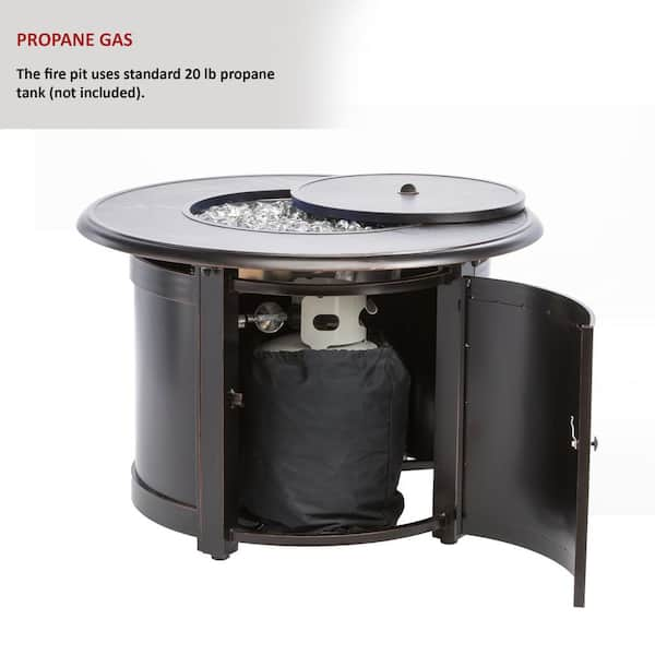 Paramount Cast Aluminum Oval Propane Fire Table