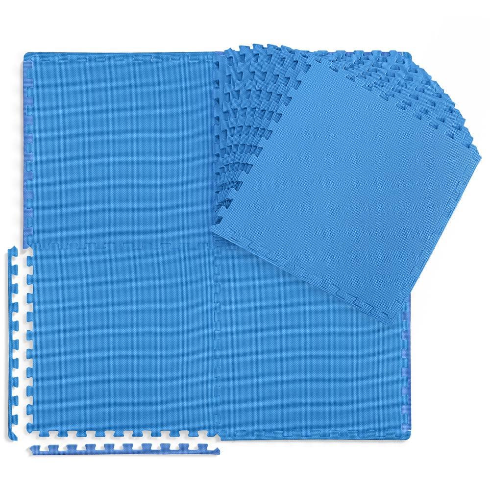 Blue 24 in. W x 24 in. L x 0.75 in. Thick EVA Foam Double-Sided T Pattern Gym Flooring Tiles (18 Tiles/Pack)(72 sq. ft.) price history on PriceWatchPro