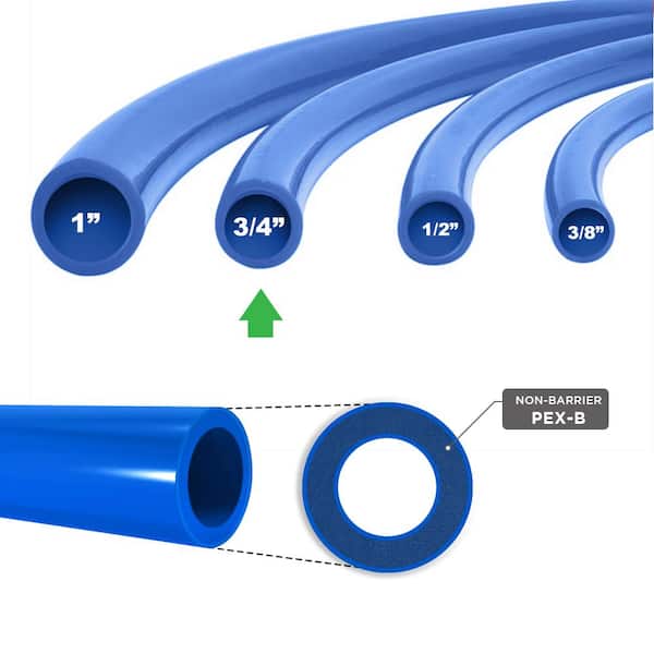 3/4 in. x 500 ft. PEX Tubing Potable Water Pipe in Blue