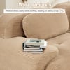 Homy Casa SMZO 152.7 in. Modular Corduroy Sectional Sofa with Ergonomic Curved Armrests, Adjustable Backrest, in. Camel Brown SMZO-FTI-BR