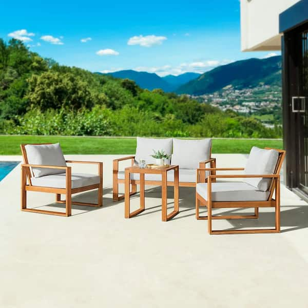 2 seater wooden online patio set