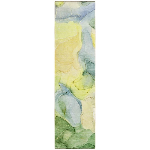 Chantille ACN504 Yellow 2 ft. 3 in. x 7 ft. 6 in. Machine Washable Indoor/Outdoor Geometric Runner Rug