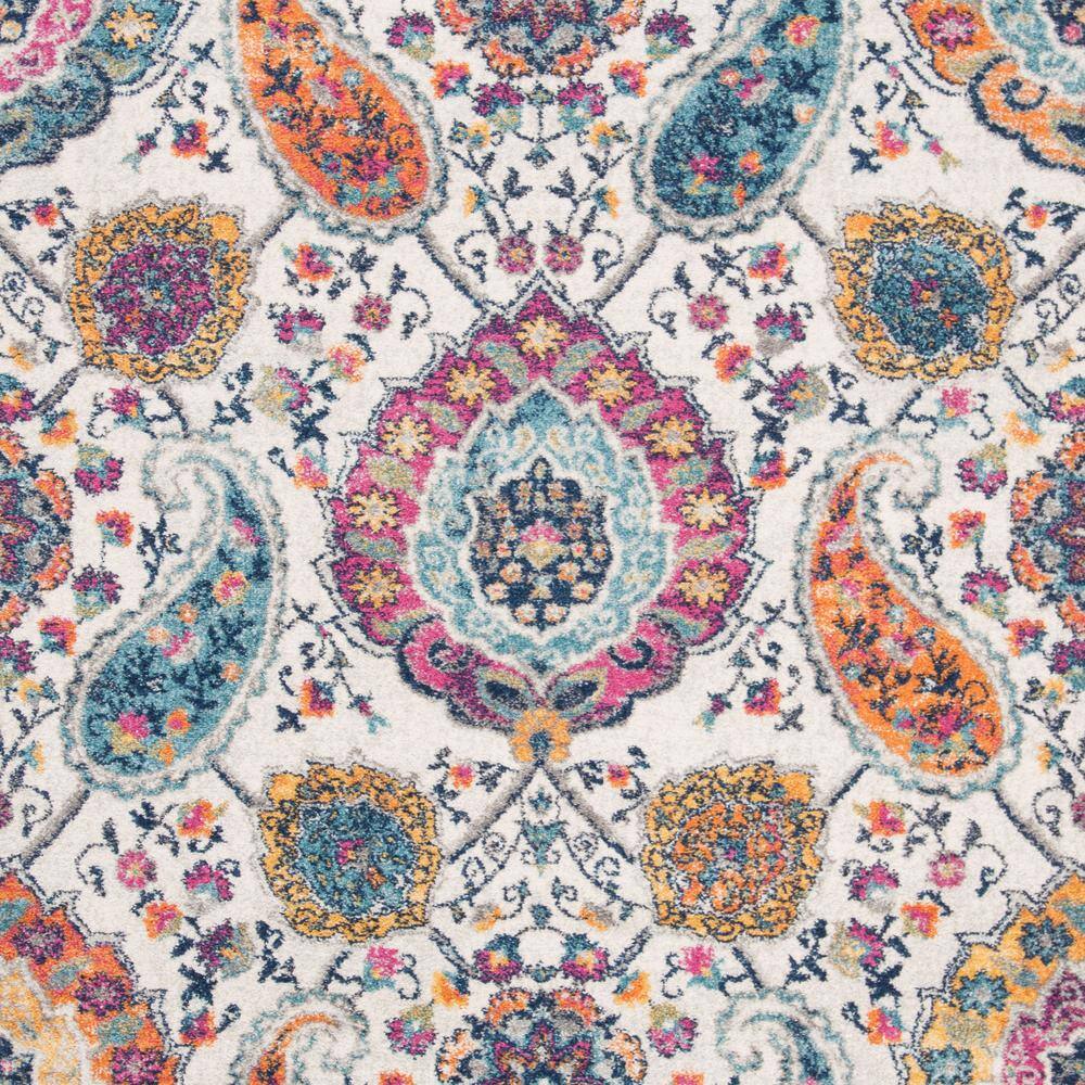 Blue and Cream 4' x 6' Hand-knotted Synthetic Area Rug
