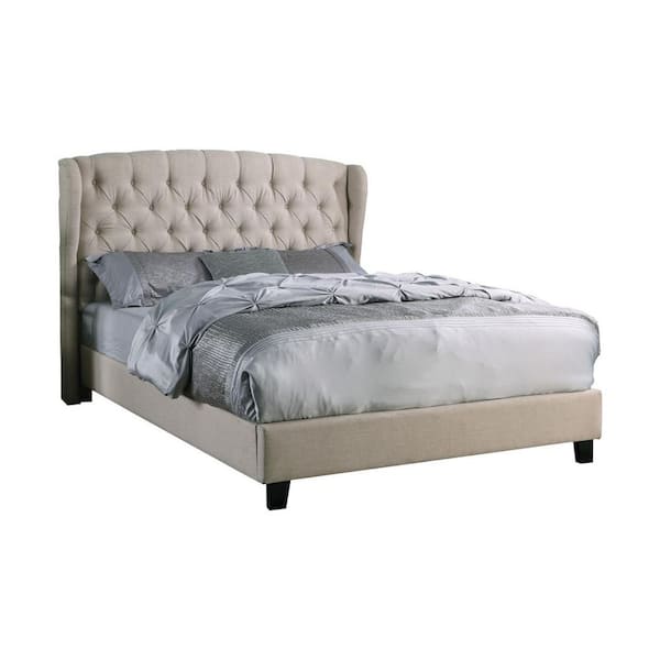 Spade California King Upholstered Linen Blend Platform Bed