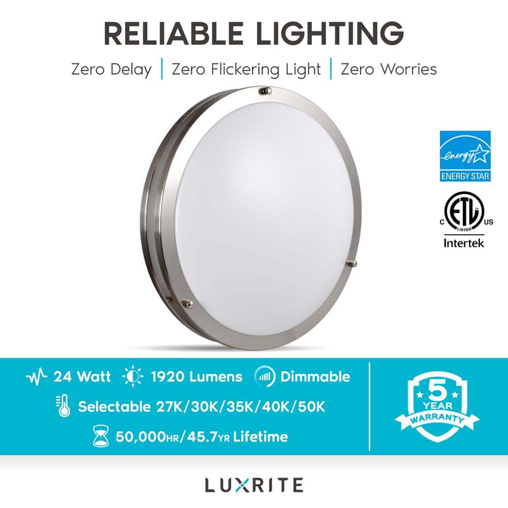 Eclipse 16" Multi-Temp LED Flush Mount Ceiling Light in Chrome