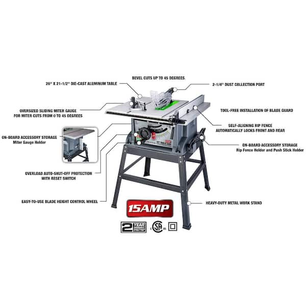 Genesis 10 In 15 Amp Table Saw With, Kobalt Kt1015 Table Saw Fence Upgrade