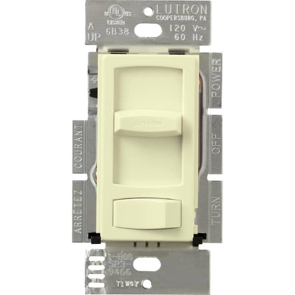 Lutron Skylark Contour Dimmer Switch for Electronic Low-Voltage, 300-Watt/Single-Pole or 3-Way, Almond (CTELV-303P-AL)