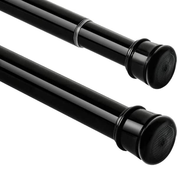 1-Pack Premium 1.70 in. W x 55.40 in. L Matte Black Stainless Steel Adjustable Tension Shower Curtain Liner