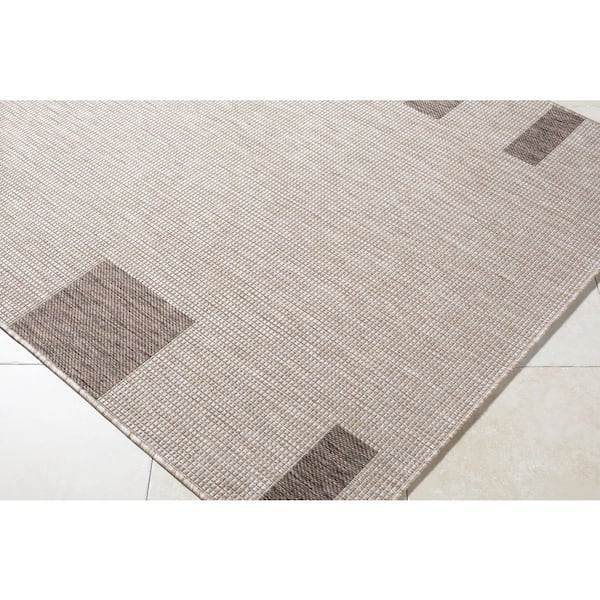 Galey Alix Boxwood 7 ft. 10 in. x 10 ft Indoor/Outdoor Area Rug, Tan/Brown Area Rug