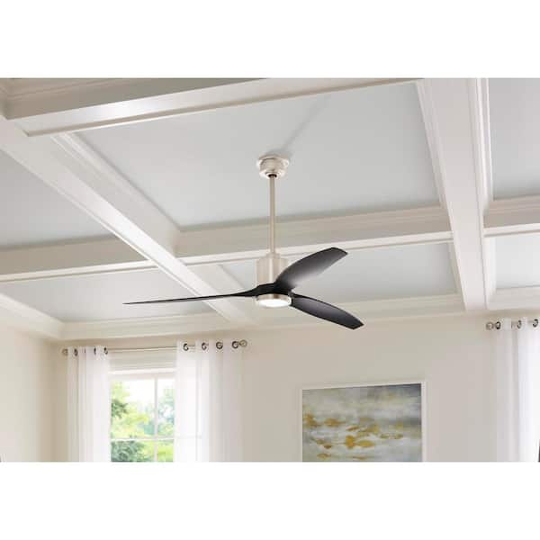 Home Decorators Collection Triplex 60 in LED Brushed Nickel Ceiling Fan 
