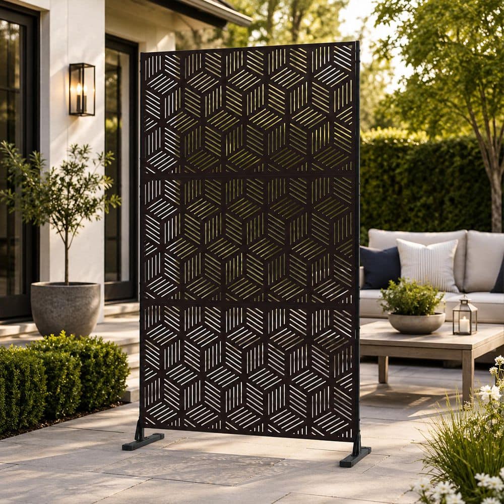 ガーデン フェンス KOZYARD Powder Coated Galvanized Steel Privacy Screen 74 in. H x