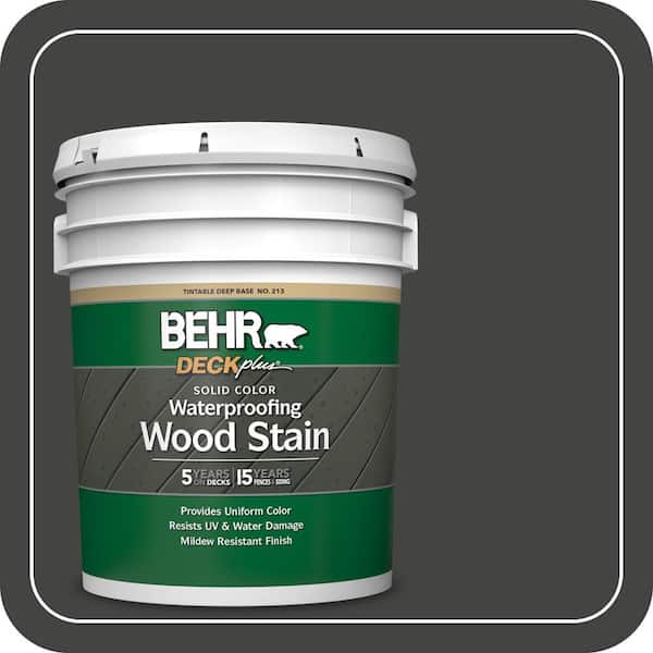 BEHR DECKplus 5 gal. #HDC-MD-04 Totally Black Solid Color
