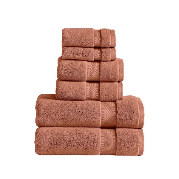 MODERN THREADS Luxury Quick Dry 6-Piece Solid Clay Cotton Towel Set