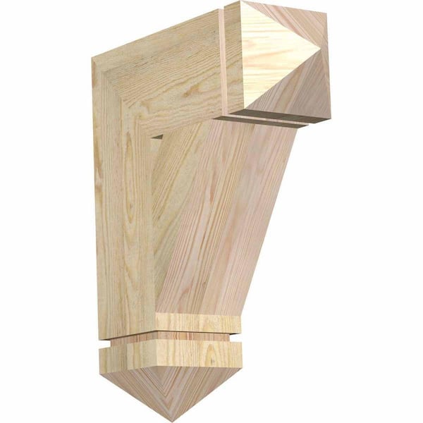 Ekena Millwork 6 in. x 22 in. x 18 in. Douglas Fir Traditional Arts and Crafts Rough Sawn Bracket