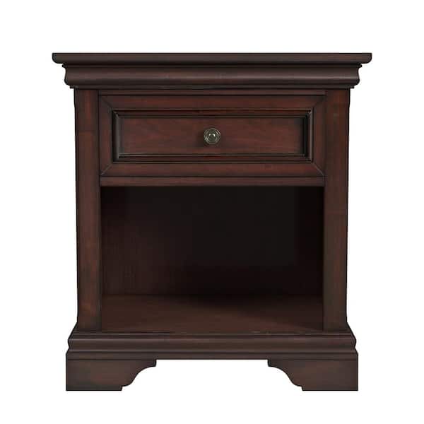 HOMESTYLES Lafayette 1 Drawer 22in. x 16 in. x 24 in. Cherry Night