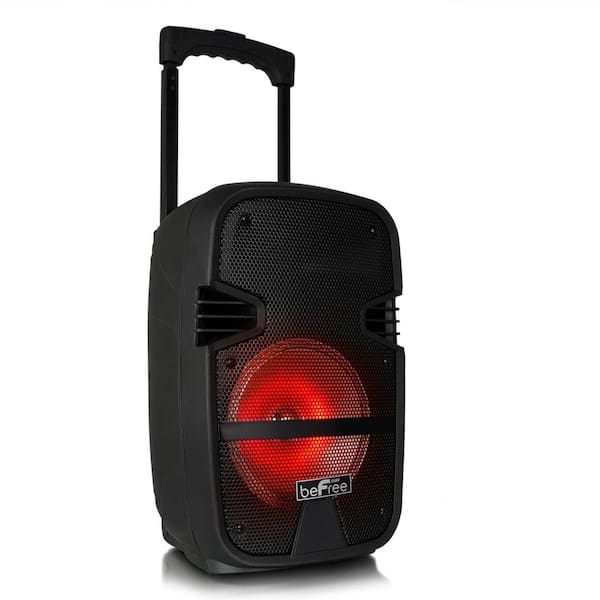 BEFREE SOUND 8 in. 400-Watt Bluetooth Portable Party PA Speaker System with Illuminating Lights