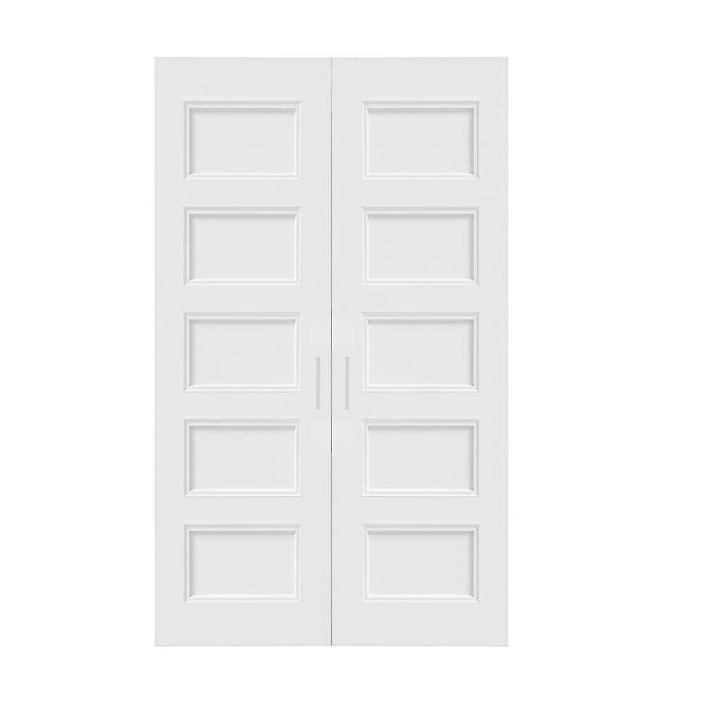 ARK DESIGN 48 in. x 80 in. (Double 24 in.) French Door 5-Panel Painted ...