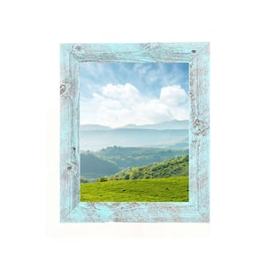 11 in. x 14 in. Robins Egg Blue Rustic Farmhouse Reclaimed Picture Frame 1.5 in. Molding