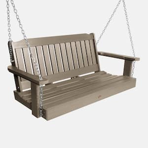 Lehigh 4 ft. 2-Person Woodland Brown Recycled Plastic Porch Swing